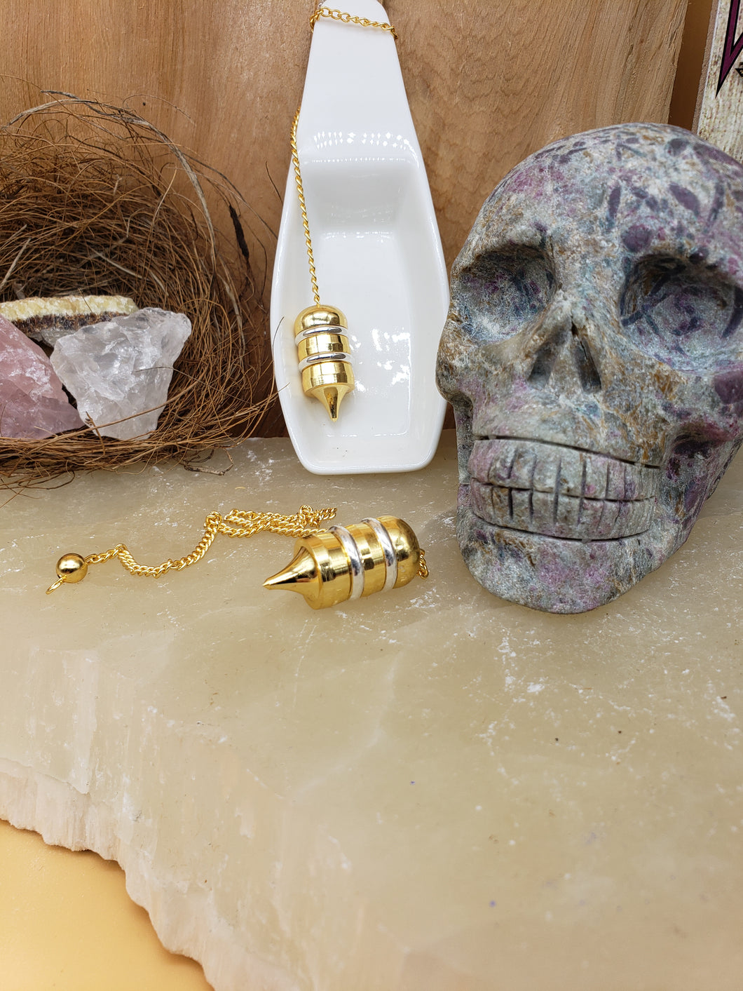 Multi Layered Brass Pendulum with Silver Rings