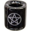 Ceramic Candle Holder - Black/Silver Pentagram