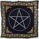 Gold Bordered Pentagram Altar Cloth